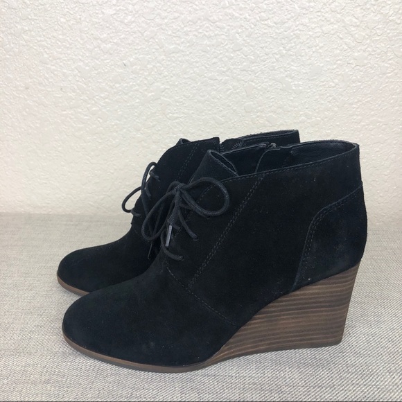 Lucky Brand Shoes - Lucky Brand Shylow Lace Up Suede Wedge Booties